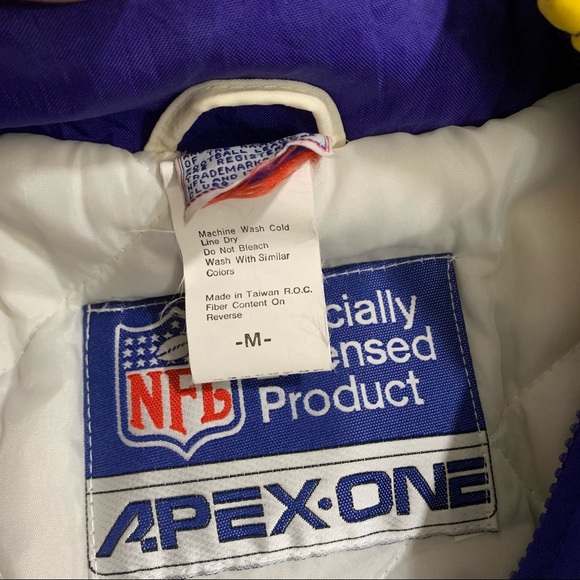 Vintage 90s Minnesota Vikings NFL Football APEX One Sports Jacket Men’s Medium - Picture 11 of 12